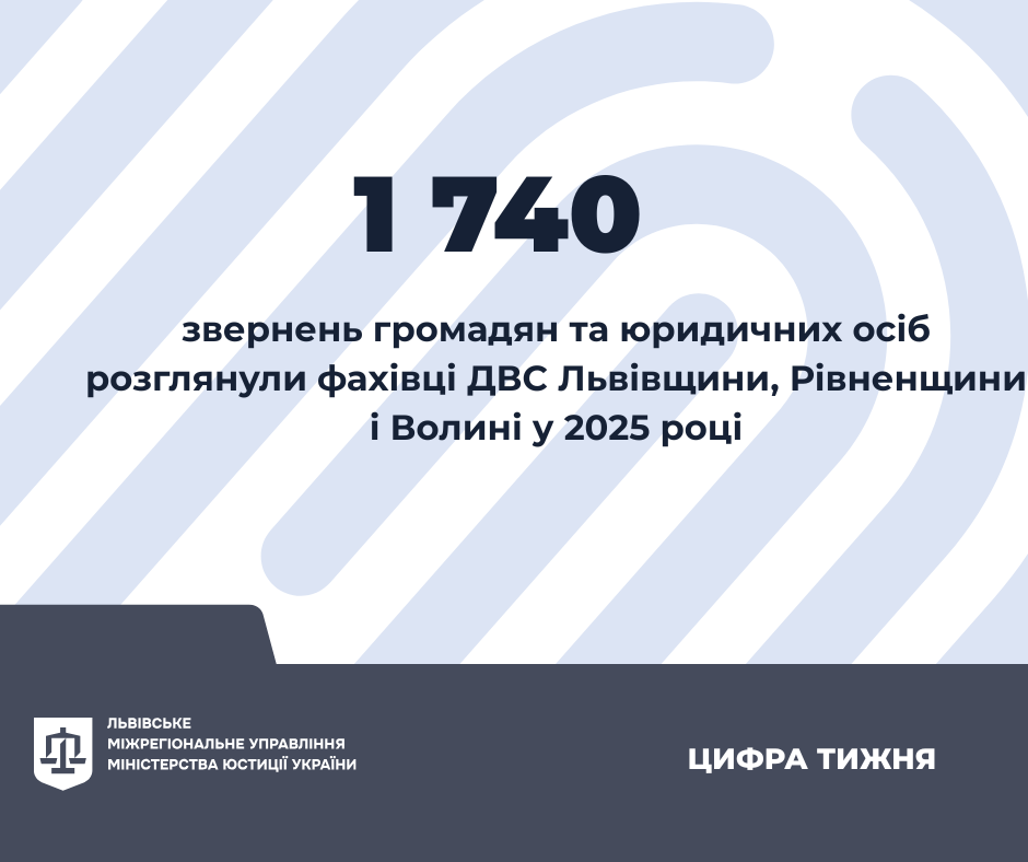1740 звернень громадян та юридичних осіб розглянули фахівці ДВС Львівщини, Рівненщини і Волині у 2025 році